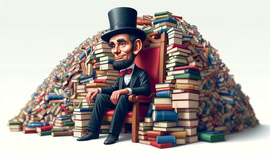 Abraham Lincoln pile of books and letters